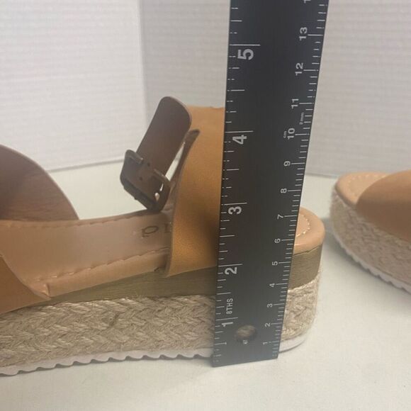 MUDD Women’s Espadrille Sandals Tan Sz 6 Ankle Strap Buckle Open Toe New No Box - Picture 5 of 9